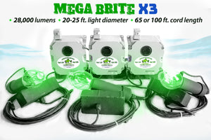 Mega Brite Underwater Light System x3 (250 Watts)